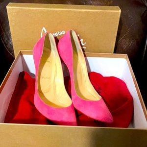 Christian Louboutin So Kate  120 mm heel in EU 39 Candy Pink Veau Velour suede.